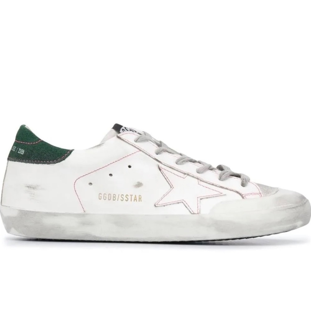 Golden Goose Superstar Green Heel Pink Stitching Size 40